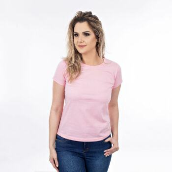 Imagem de Camiseta Feminina 100% Algodão - Rosa